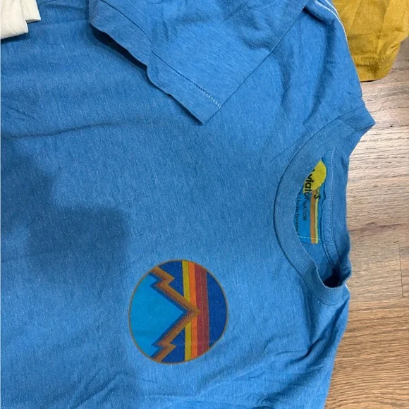 Aviator Nation Short Sleeve Graphic Tee - Blue, Gray, Mustard, Cream - Picture 3 of 3